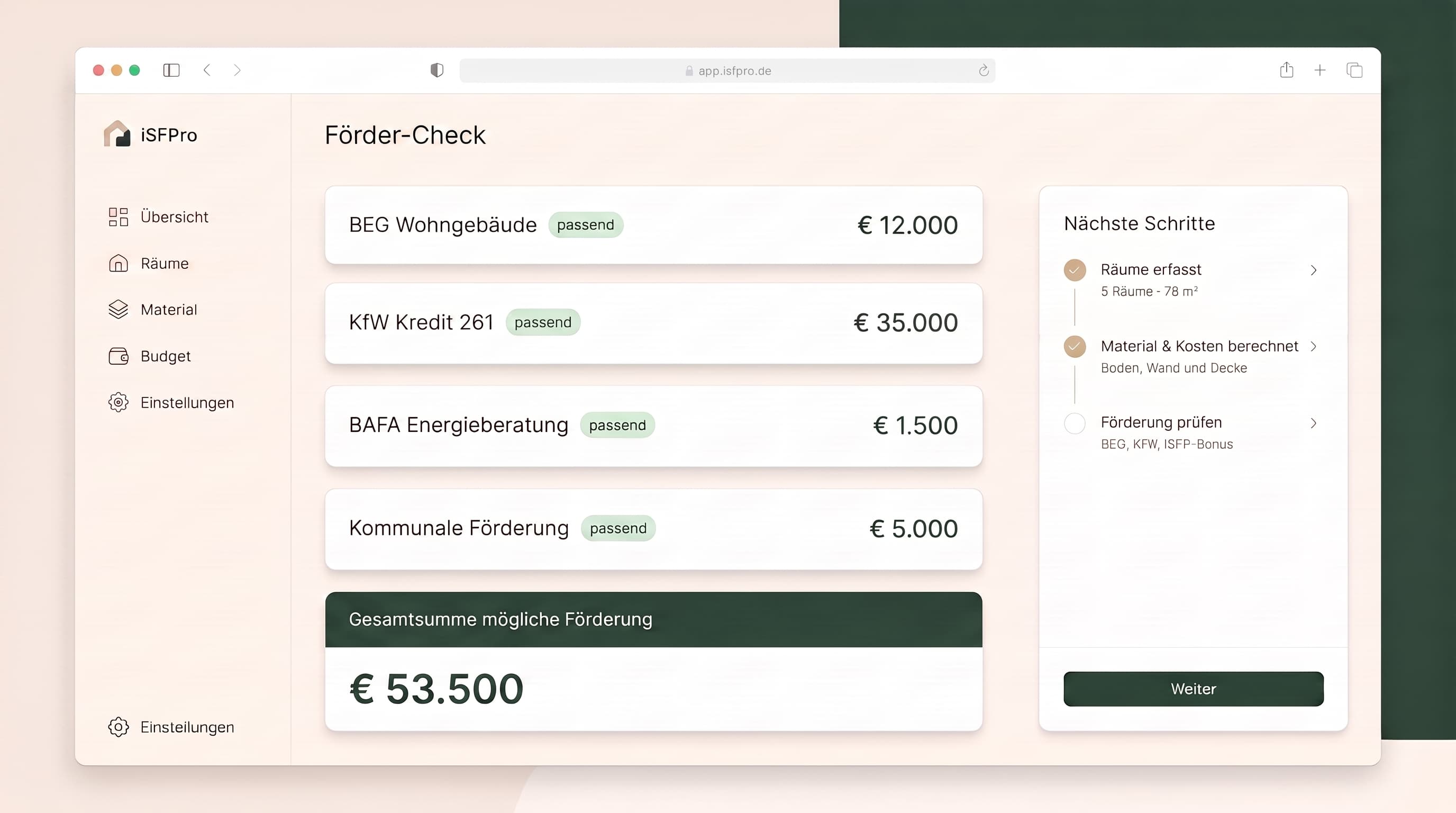 Förder-Check mit passenden Programmen